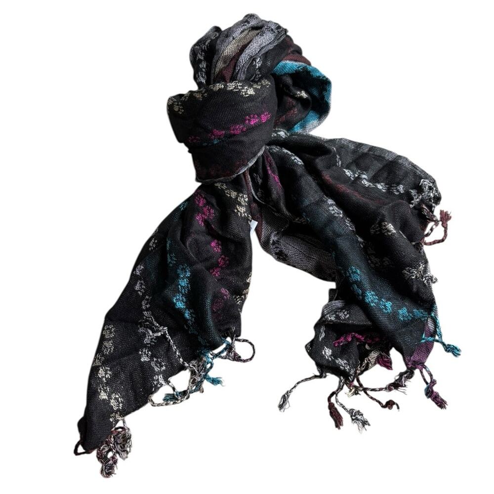 Chic Black and Purple Wrap Scarf
